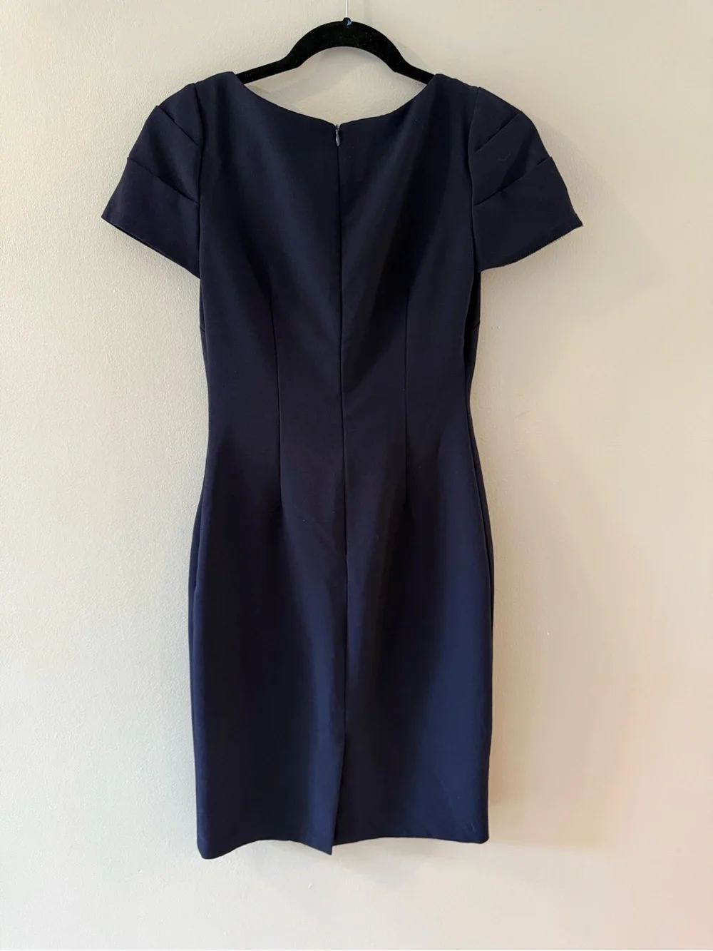 Vince Camuto Navy Short-Sleeve Sheath Dress
